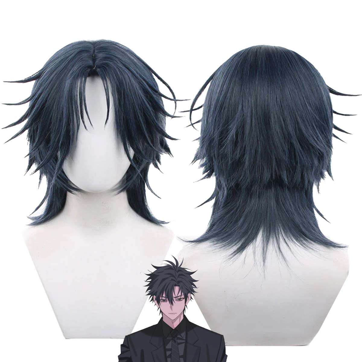 Anime Cosplay Blue Hair - วิกผมคอสเพลย์ผู้ชาย อนิเมะ ลิงค์ คลิก เจ ลี